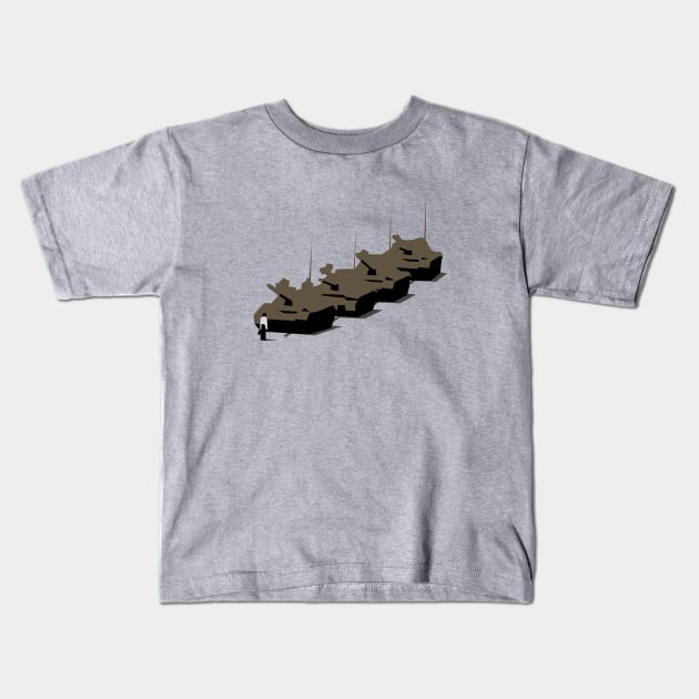 Tank Man Vector Graphic Kids T-Shirt by EnvelopeStudio